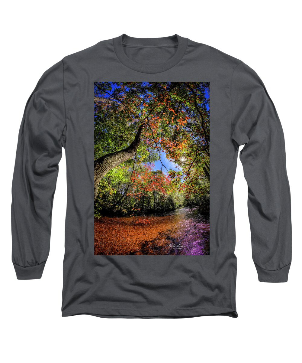 Autumn Long Sleeve T-Shirt featuring the photograph Weymouth Furnace in Autumn by John Loreaux