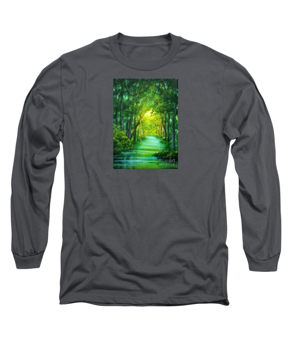 What Long Sleeve T-Shirt featuring the painting What Lies Ahead? by Sarah Irland