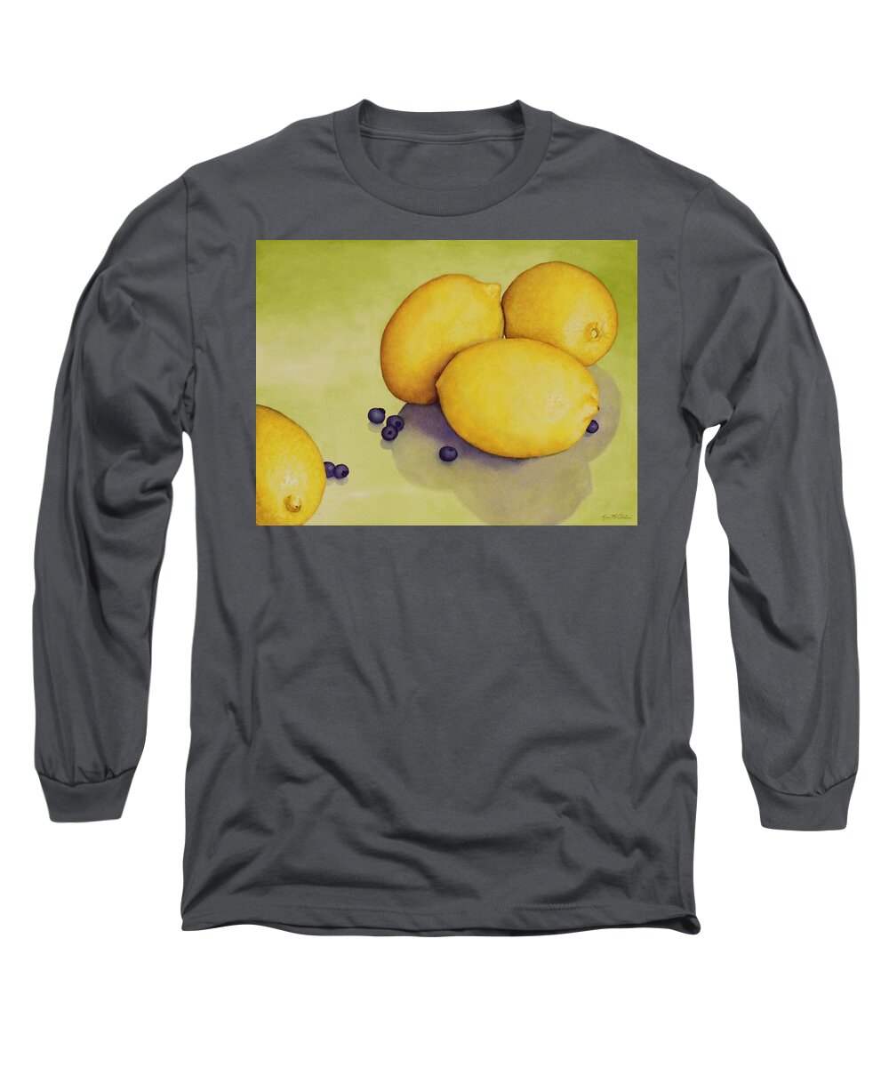 Kim Mcclinton Long Sleeve T-Shirt featuring the painting When Life Gives You Lemons by Kim McClinton