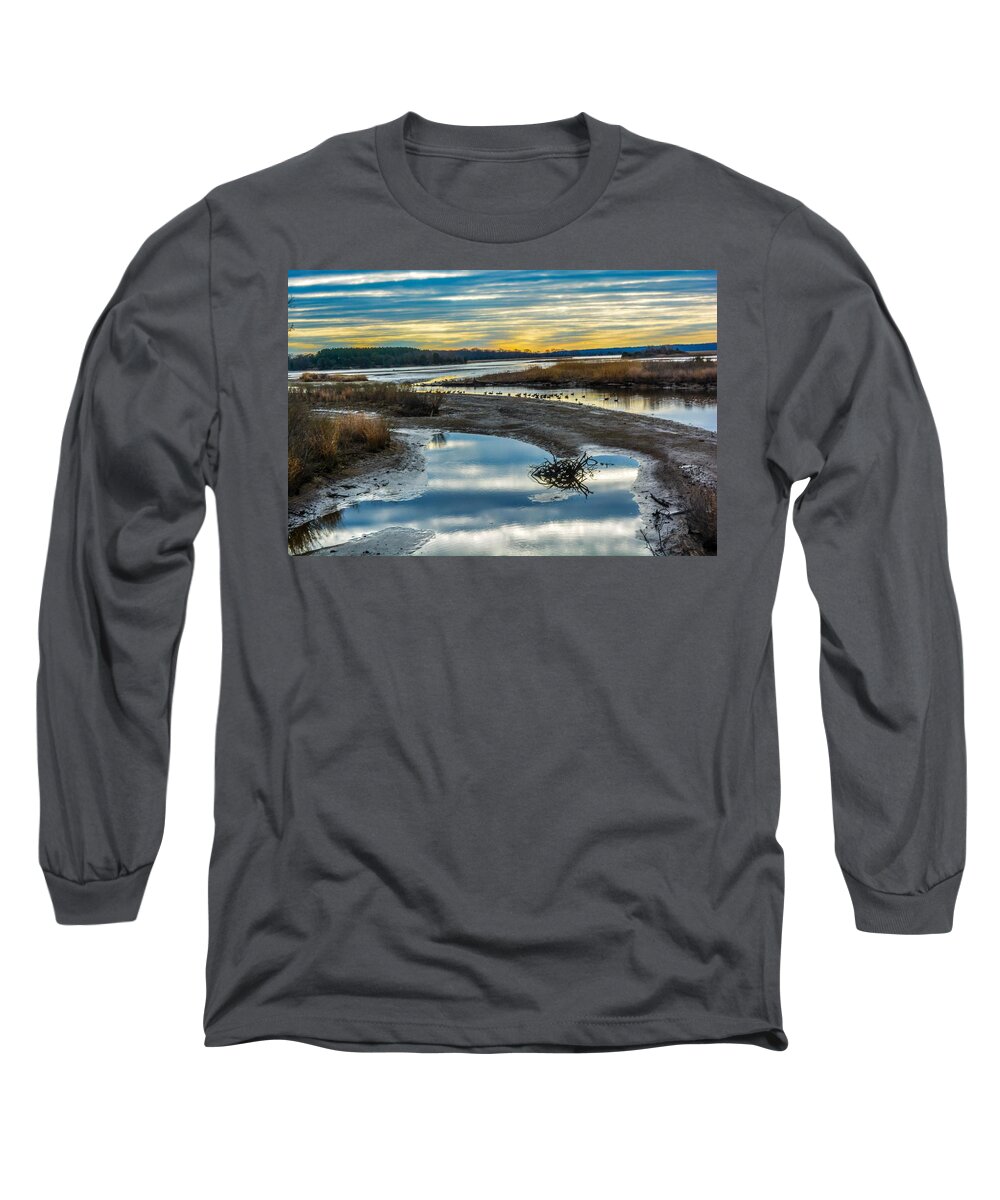 River Long Sleeve T-Shirt featuring the photograph Where the River Bends by Addison Likins