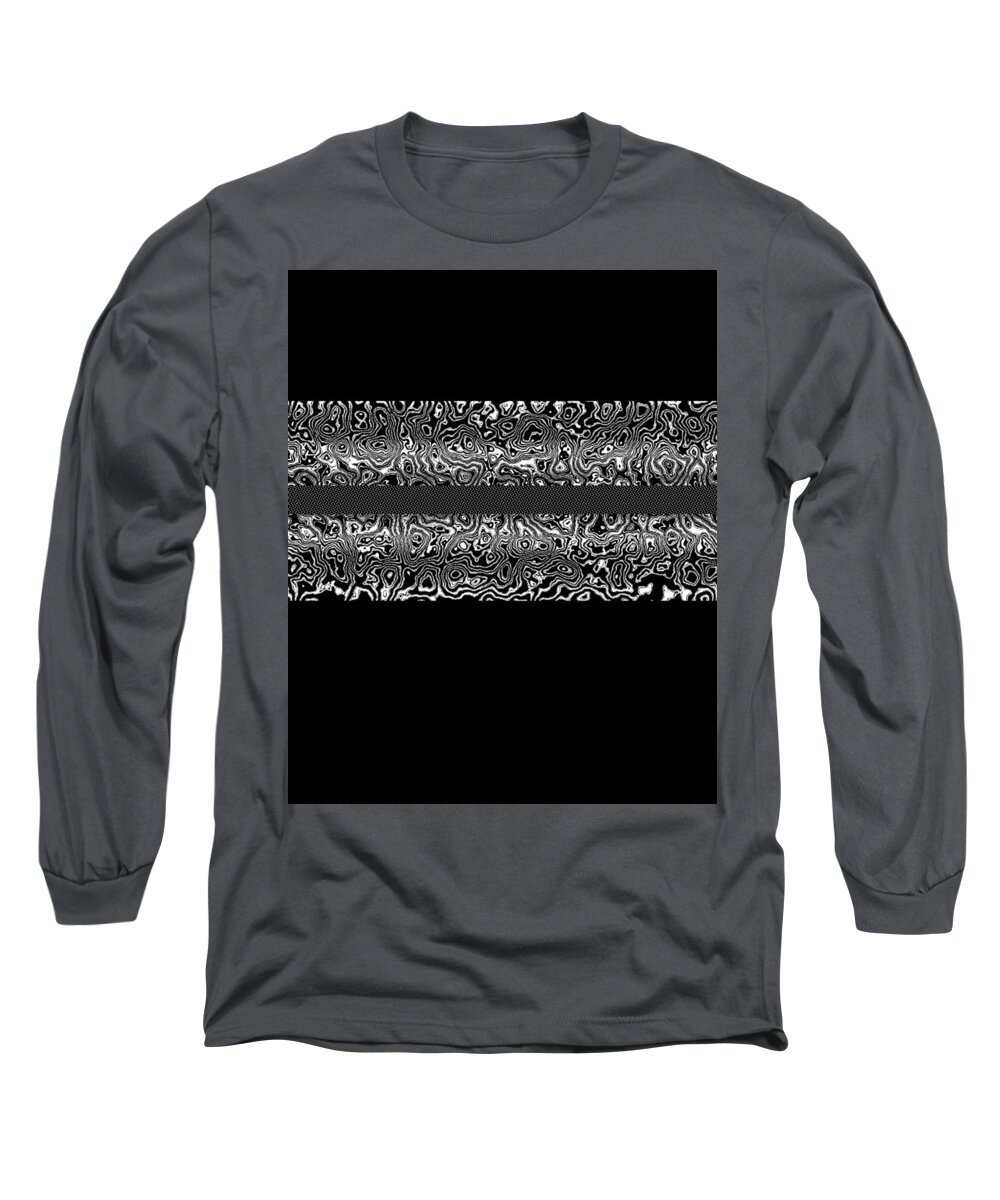 Black Long Sleeve T-Shirt featuring the digital art White Shadows by Designs By L
