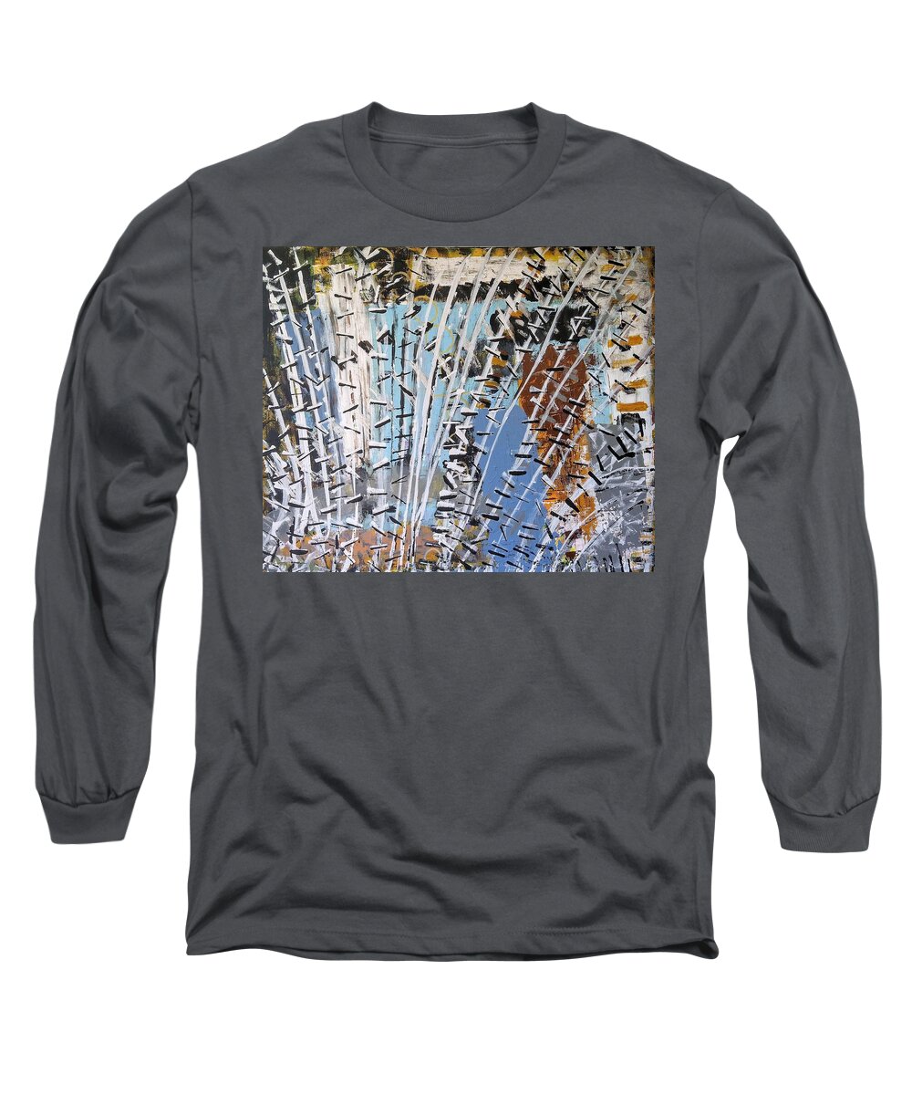 White Long Sleeve T-Shirt featuring the painting Winter Forest by Pam O'Mara