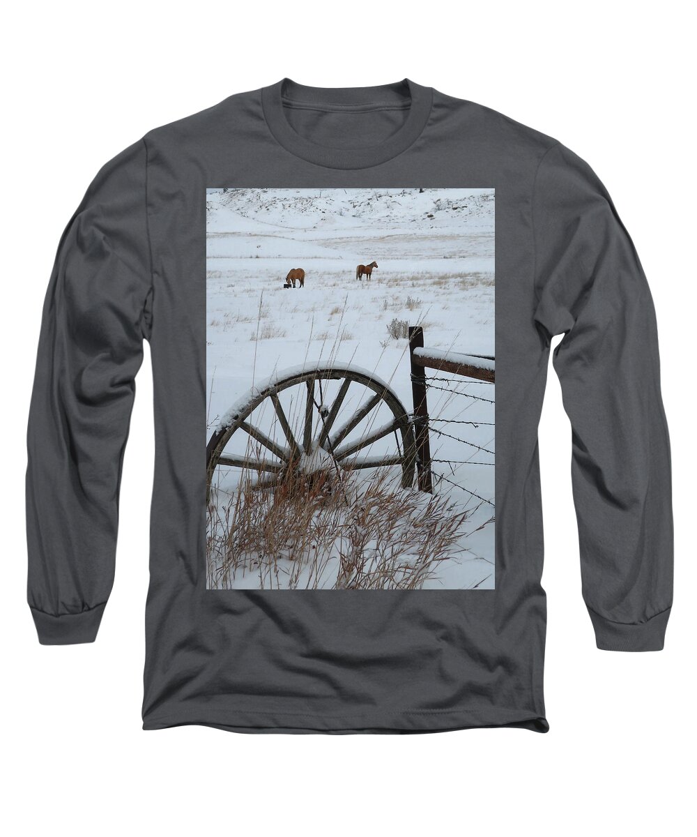 Horses Long Sleeve T-Shirt featuring the photograph Winter Pasture by Katie Keenan