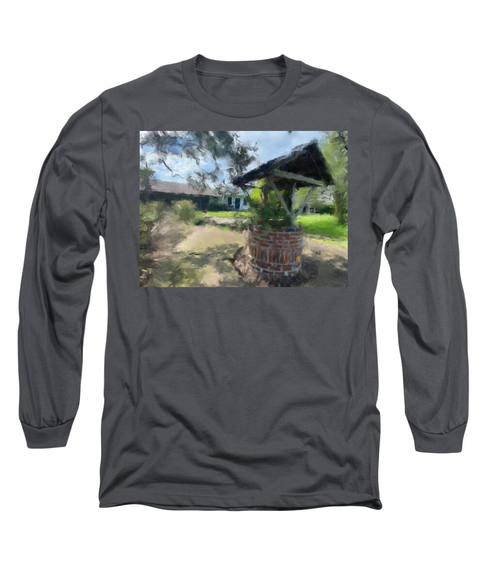 Landscape Long Sleeve T-Shirt featuring the painting Wishing Well by Gary Arnold