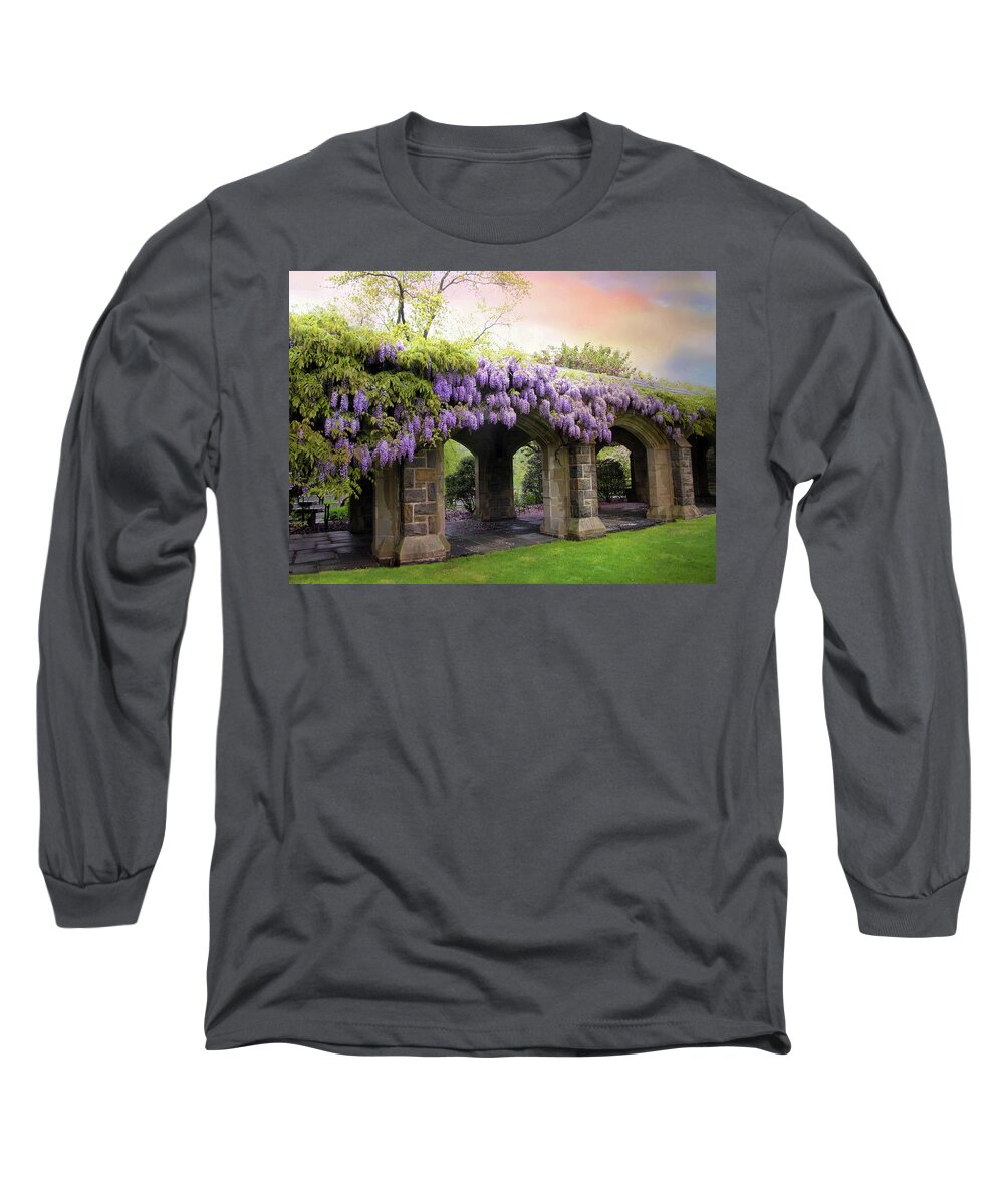 Wisteria Long Sleeve T-Shirt featuring the photograph Wisteria in May by Jessica Jenney