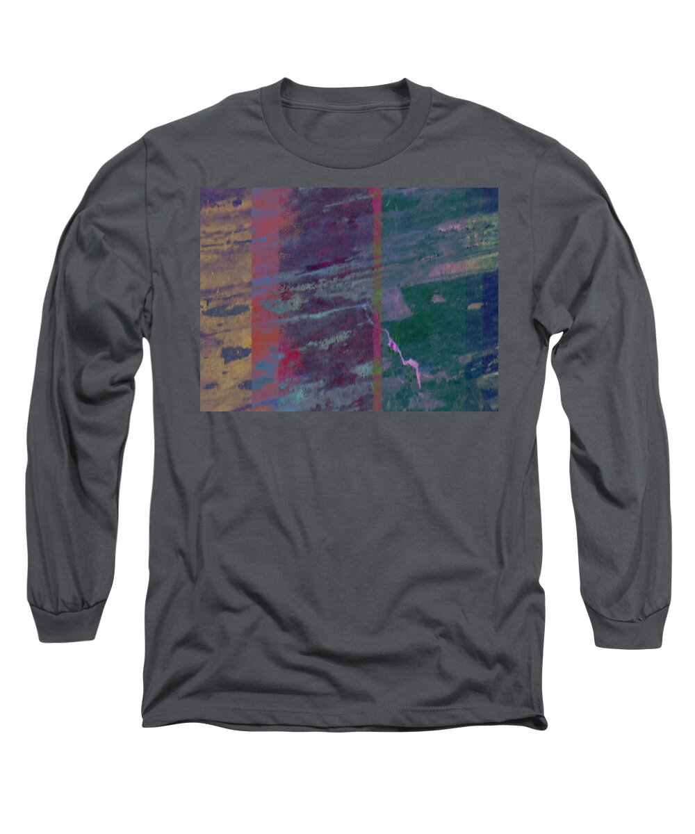 Wood Long Sleeve T-Shirt featuring the mixed media Wood Streaks by Christopher Reed