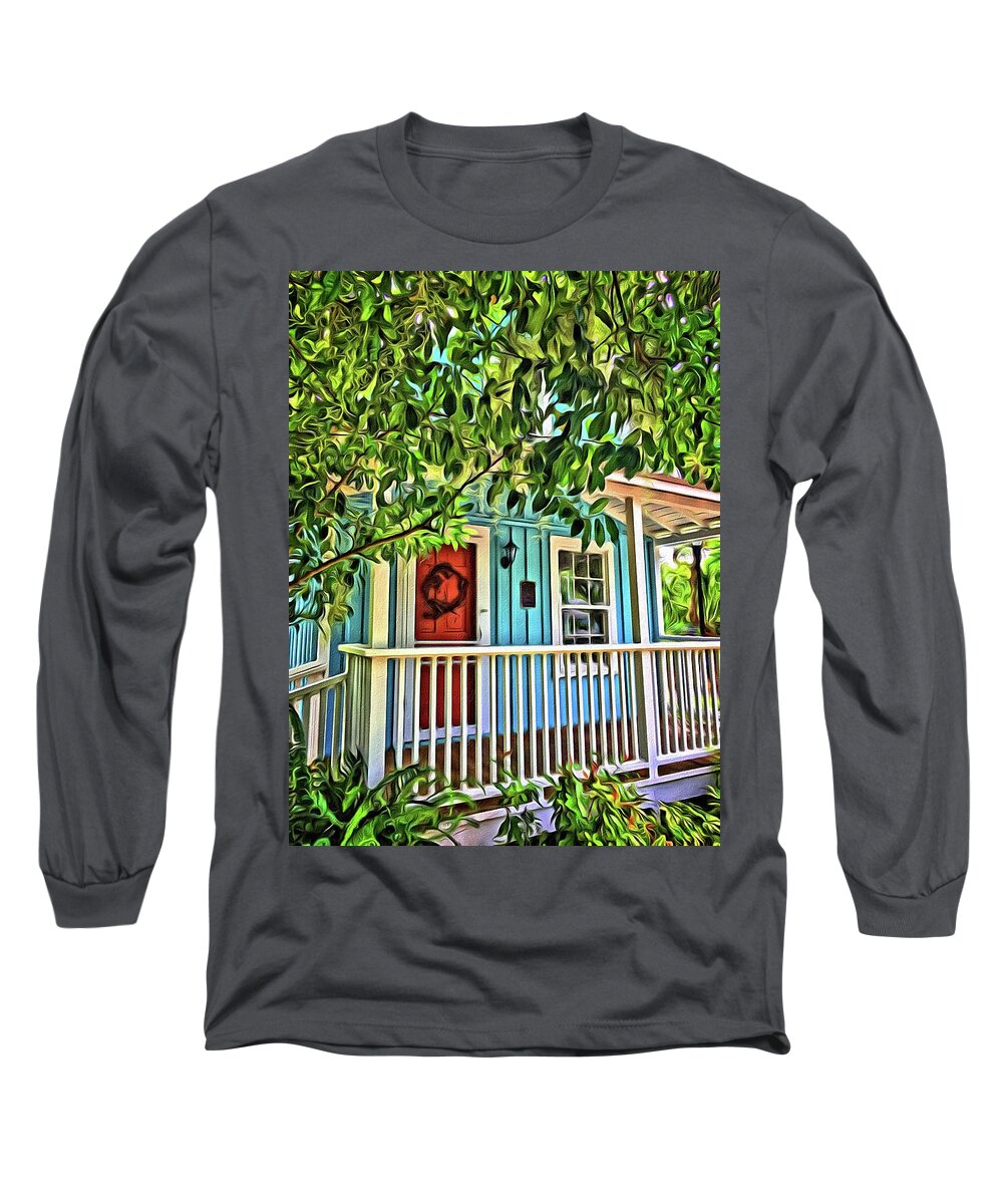 Alicegipsonphotographs Long Sleeve T-Shirt featuring the photograph Wreath On The Door by Alice Gipson