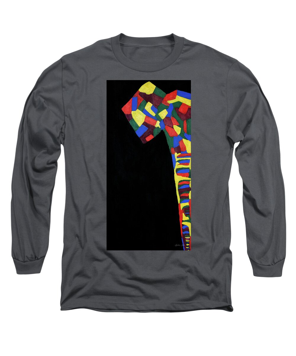 Elephant Long Sleeve T-Shirt featuring the painting Yanai by Jonathan A