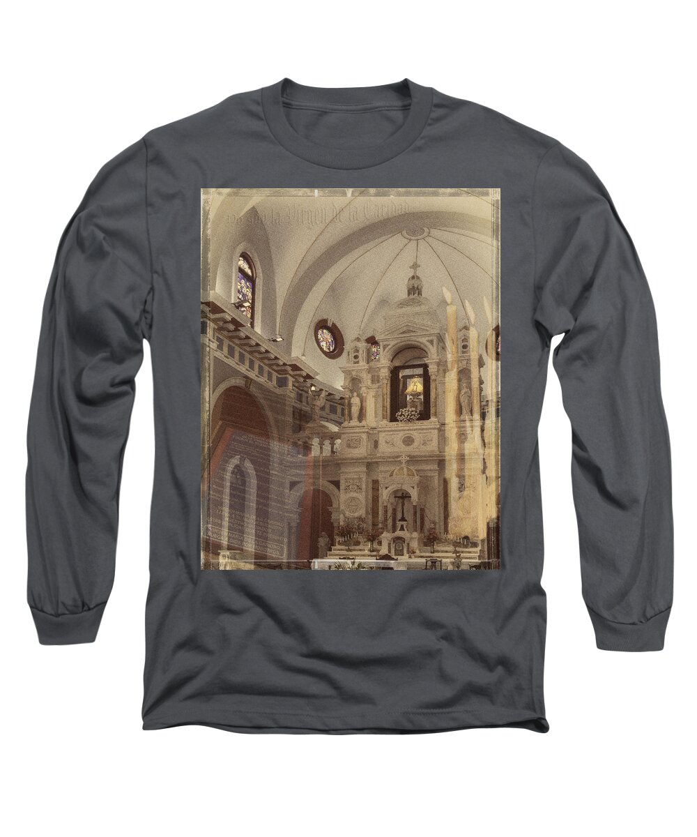 Basilica Long Sleeve T-Shirt featuring the photograph Yo soy la Virgen de la Caridad by M Kathleen Warren