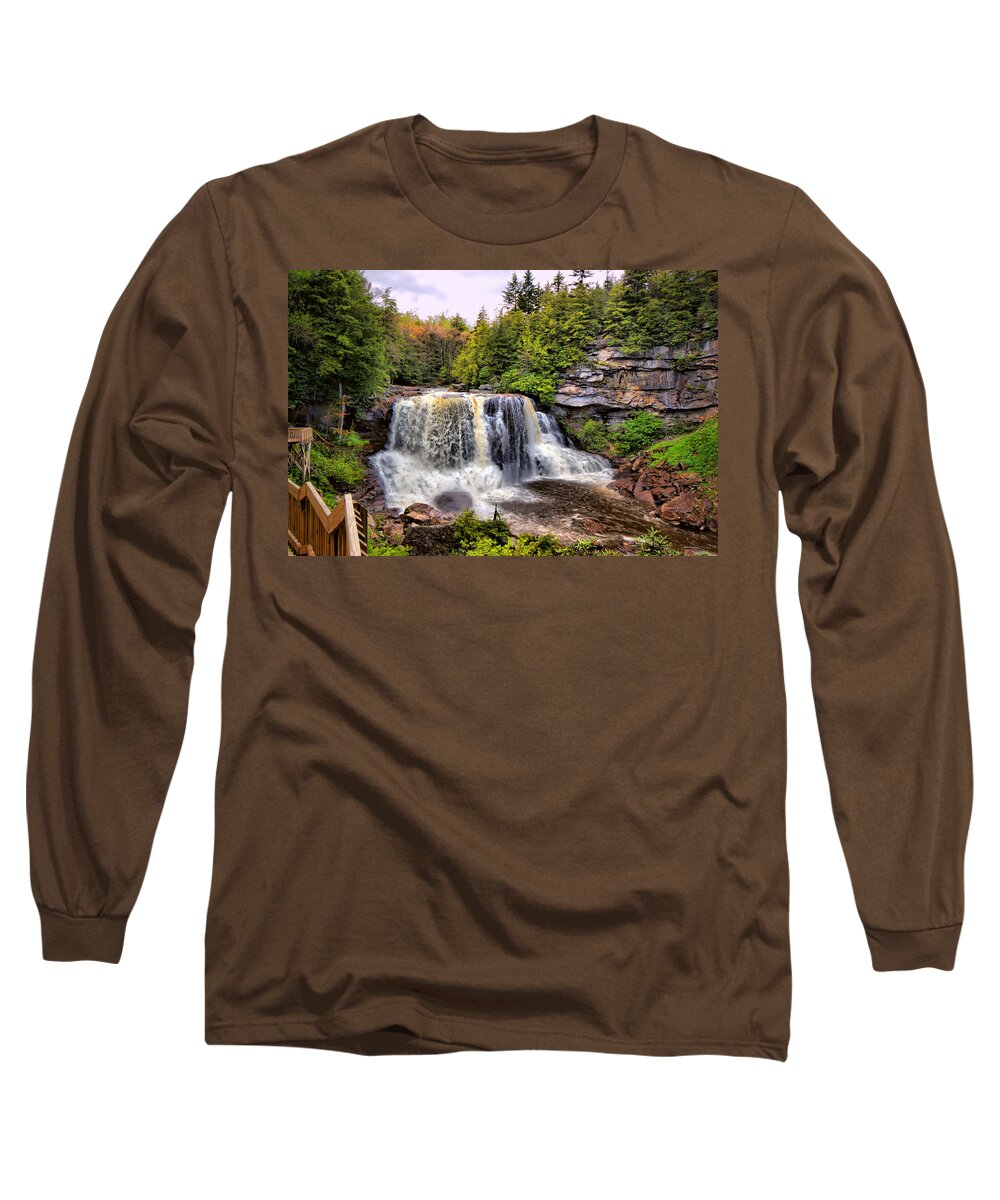 Blackwater Falls State Park Long Sleeve T-Shirt featuring the photograph Blackwater Falls SP #3 by Mary Almond