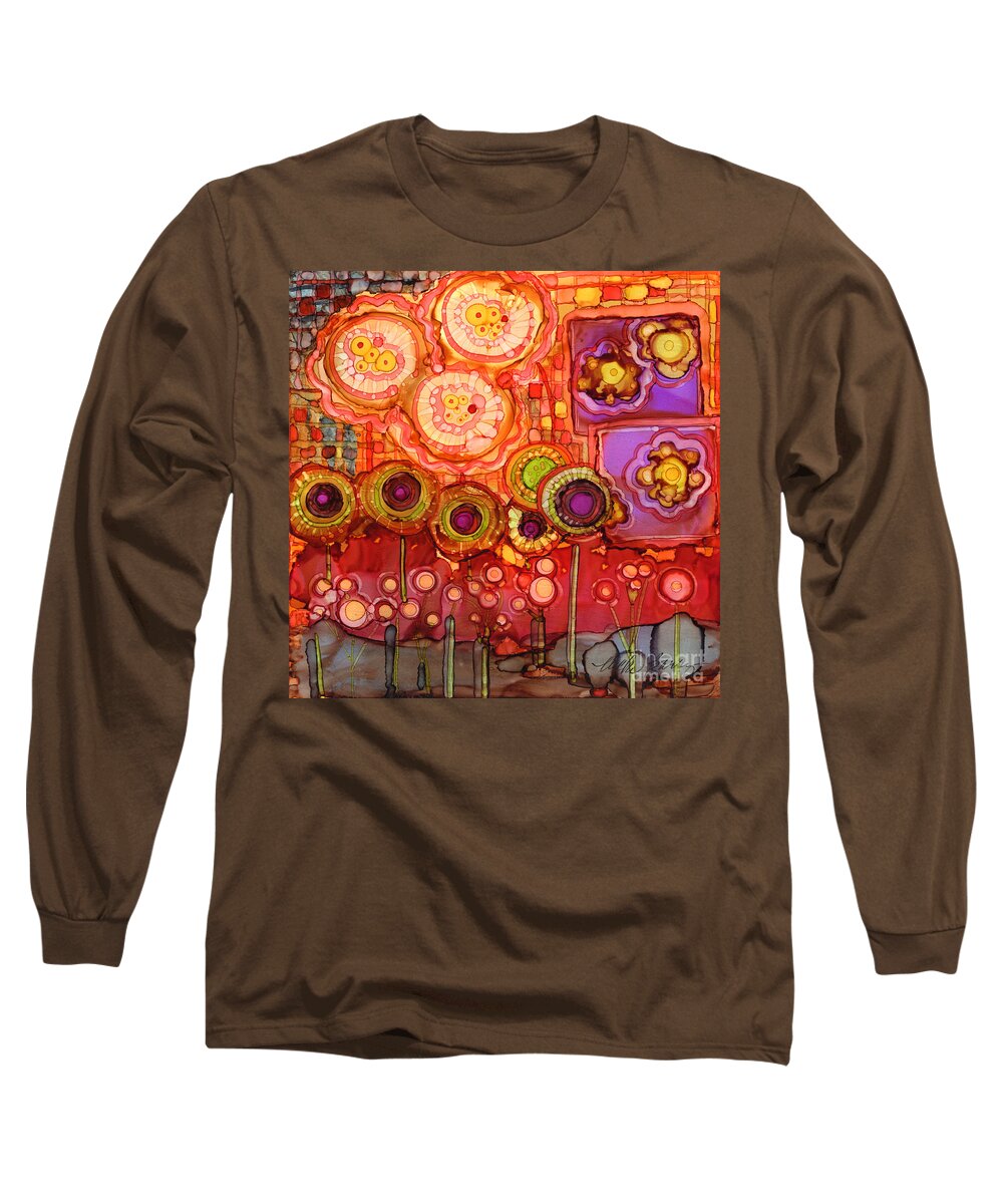 Abstract Long Sleeve T-Shirt featuring the painting Number II #1 by Vicki Baun Barry