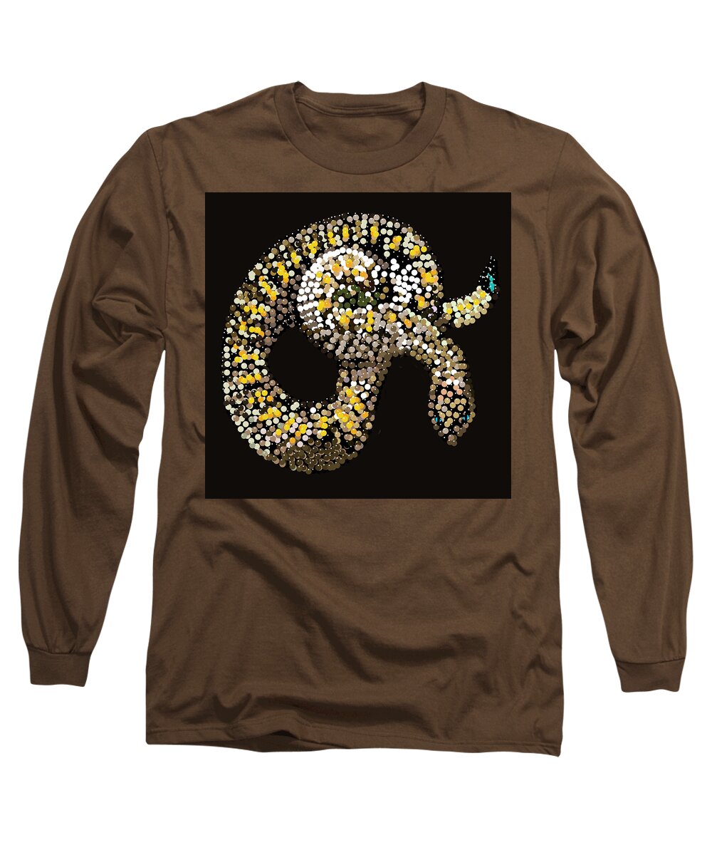 Snake Long Sleeve T-Shirt featuring the digital art Rattlesnake Bedazzled #1 by R Allen Swezey