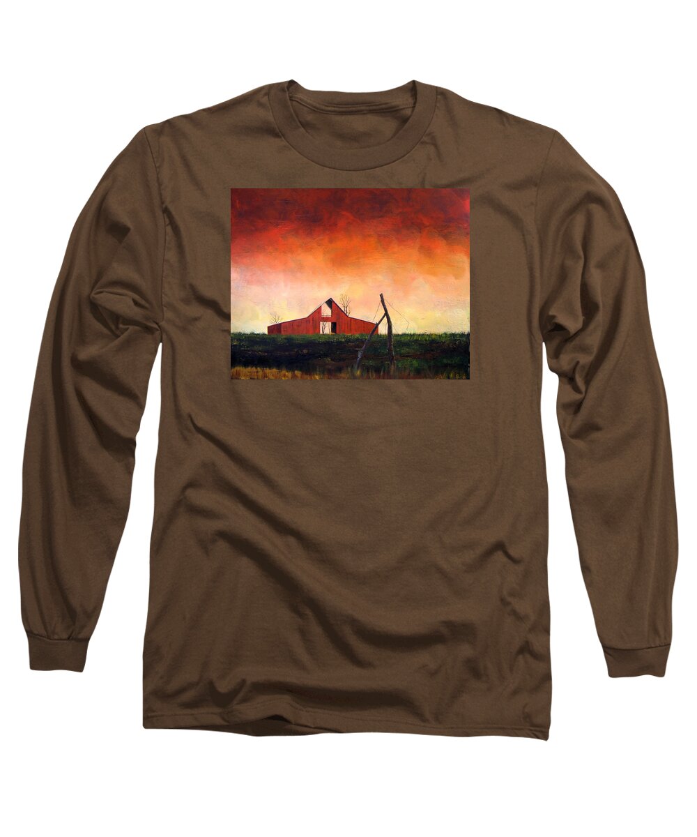 Acrylic Long Sleeve T-Shirt featuring the painting Wired Down #1 by William Renzulli