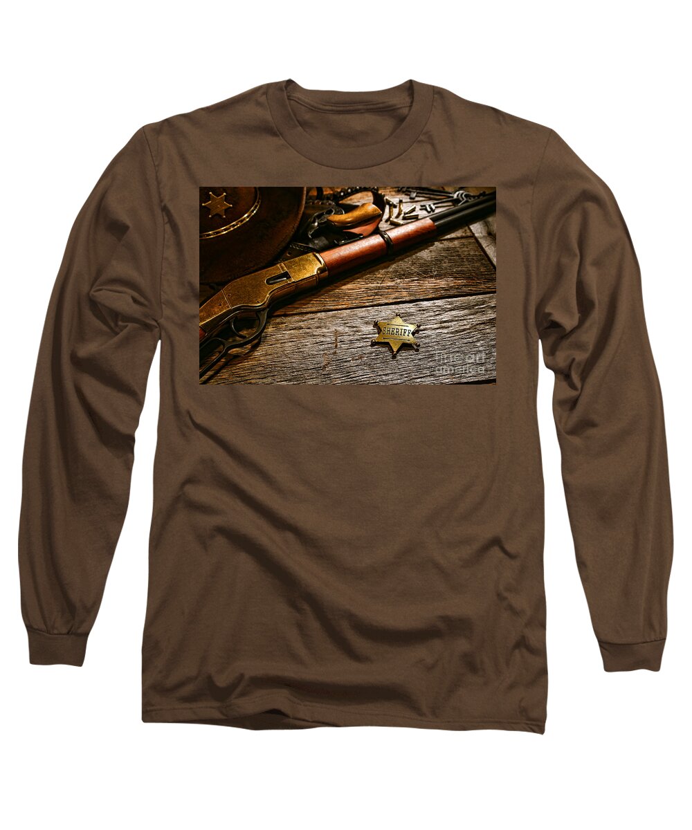 Sheriff Long Sleeve T-Shirt featuring the photograph The Badge #2 by Olivier Le Queinec