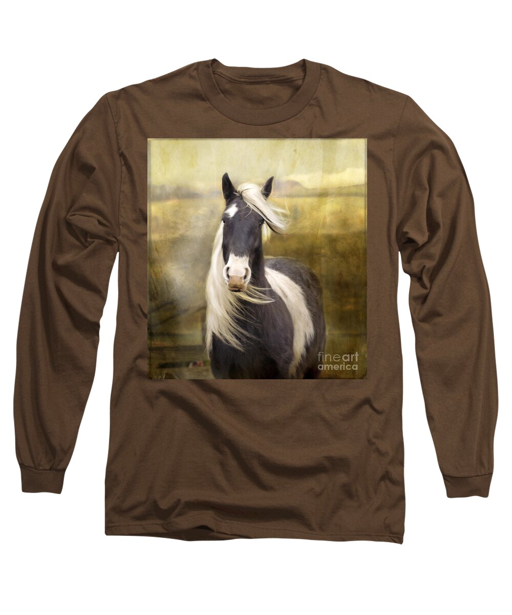  Horse Long Sleeve T-Shirt featuring the photograph Welsh Cob #3 by Ang El