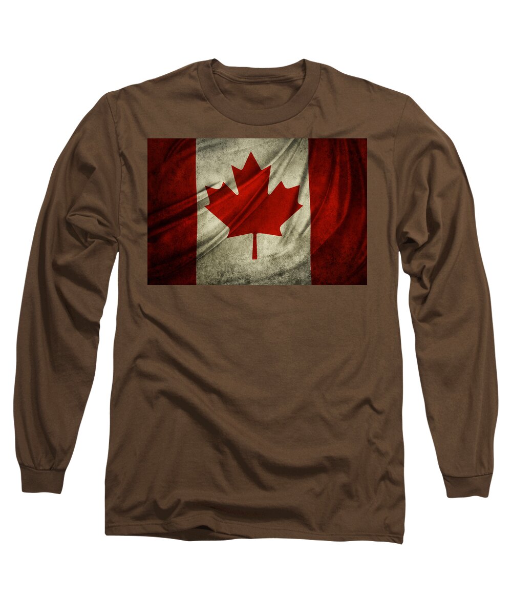 Flags Long Sleeve T-Shirt featuring the photograph Canadian flag #6 by Les Cunliffe