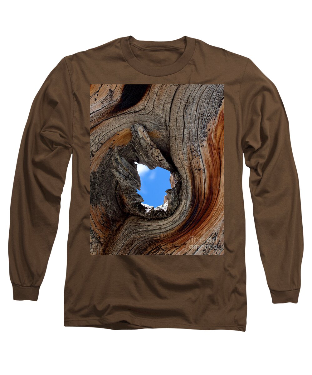 Blue Sky Print Long Sleeve T-Shirt featuring the photograph A Patch of Blue by Jim Garrison