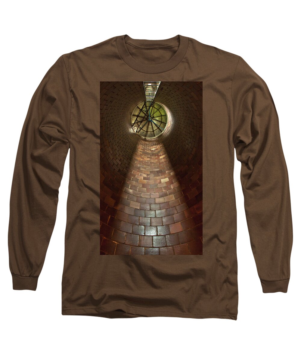 Silo Farm Long Sleeve T-Shirt featuring the photograph A Silo of Light From Above by Jerry Cowart