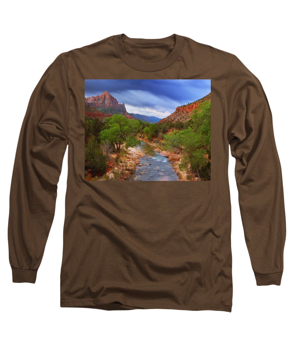 Zion Long Sleeve T-Shirt featuring the photograph A Zion Morning by Darren White