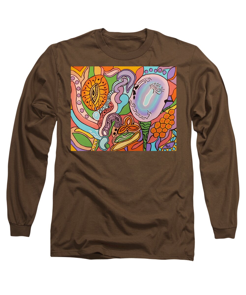Egg Salad Long Sleeve T-Shirt featuring the painting All Seeing Egg Salad by Barbara St Jean