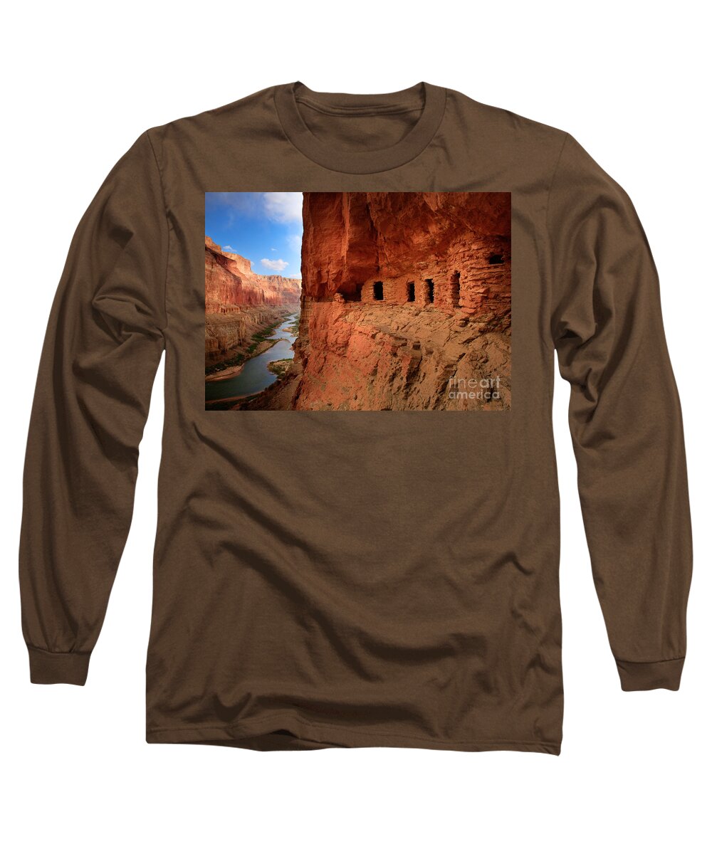 Grand Canyon Long Sleeve T-Shirt featuring the photograph Anasazi Granaries by Inge Johnsson