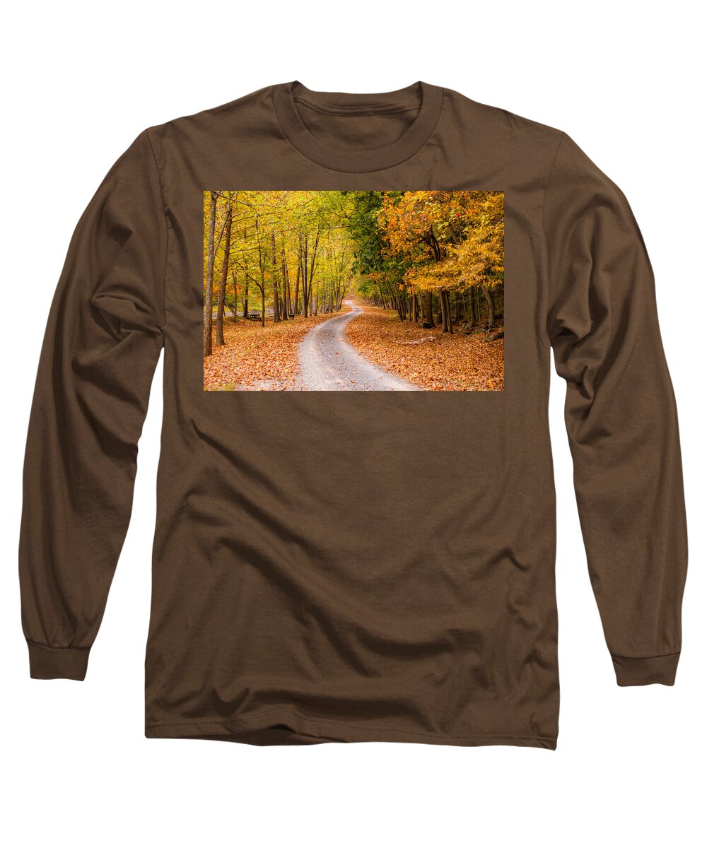 2013 Long Sleeve T-Shirt featuring the photograph Autum Path by Melinda Ledsome