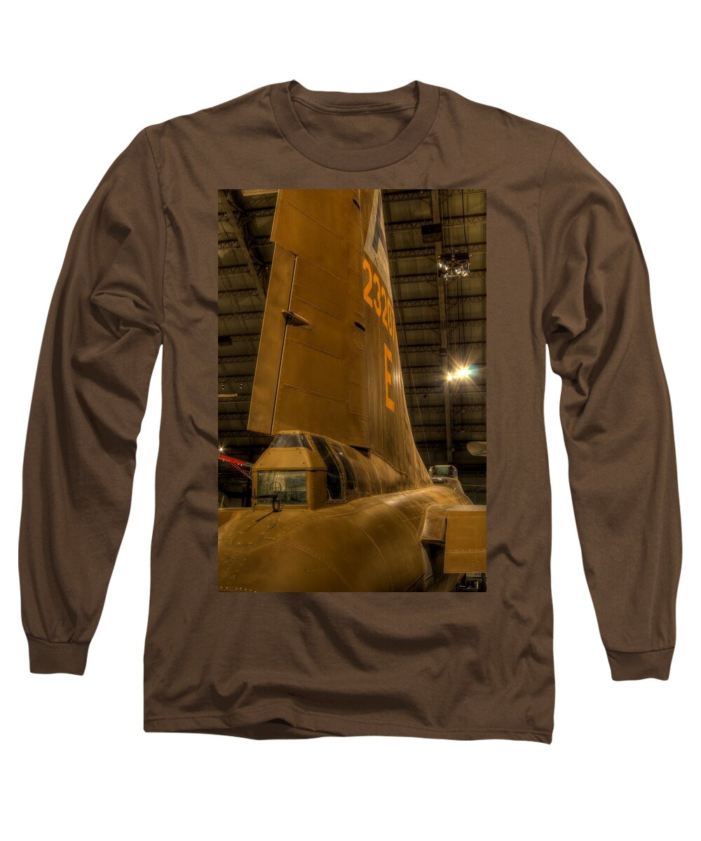 Boeing Long Sleeve T-Shirt featuring the photograph B-17 Tail Gunner by David Dufresne