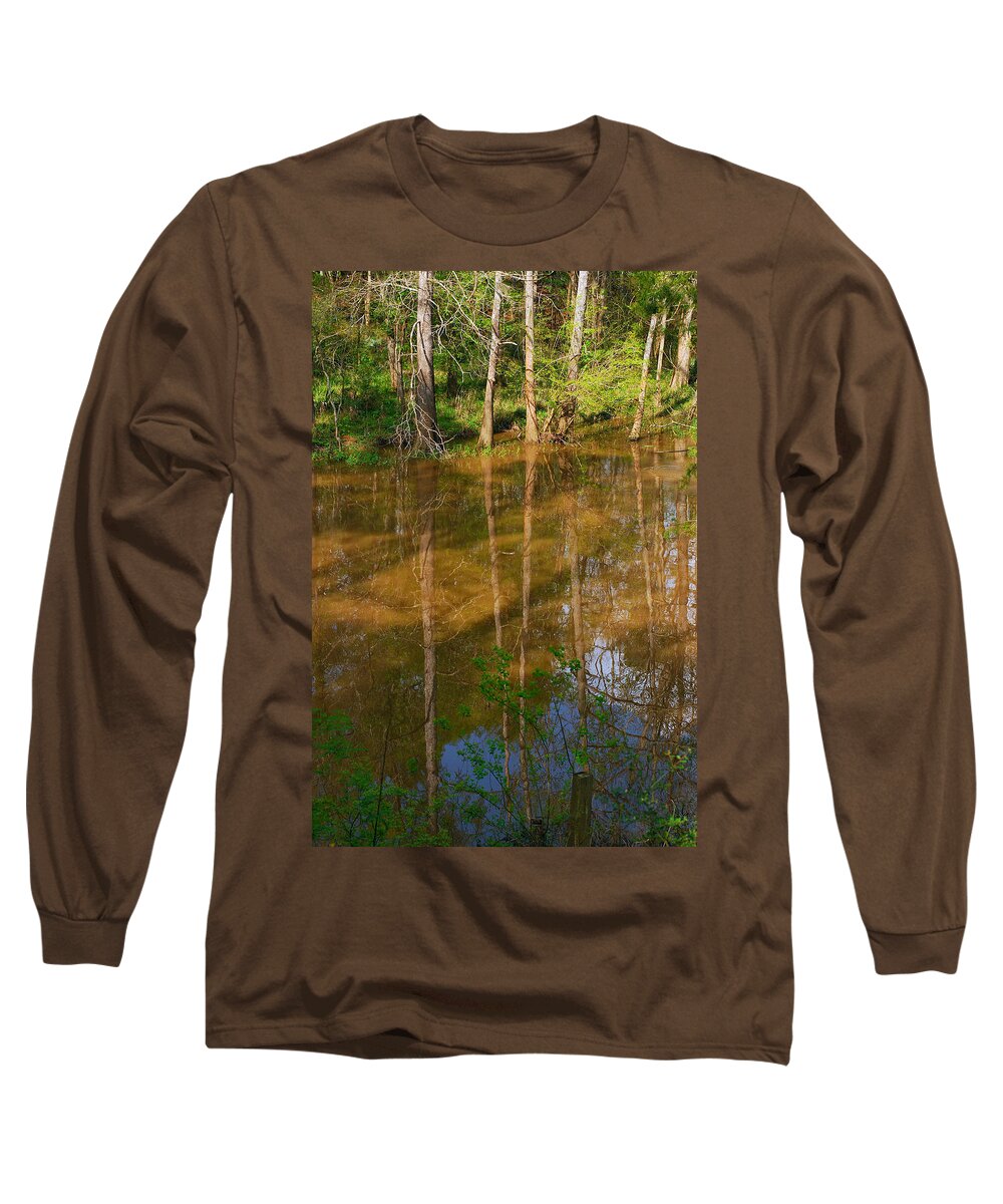 Bayou Long Sleeve T-Shirt featuring the photograph Bayou Reflections by Connie Fox