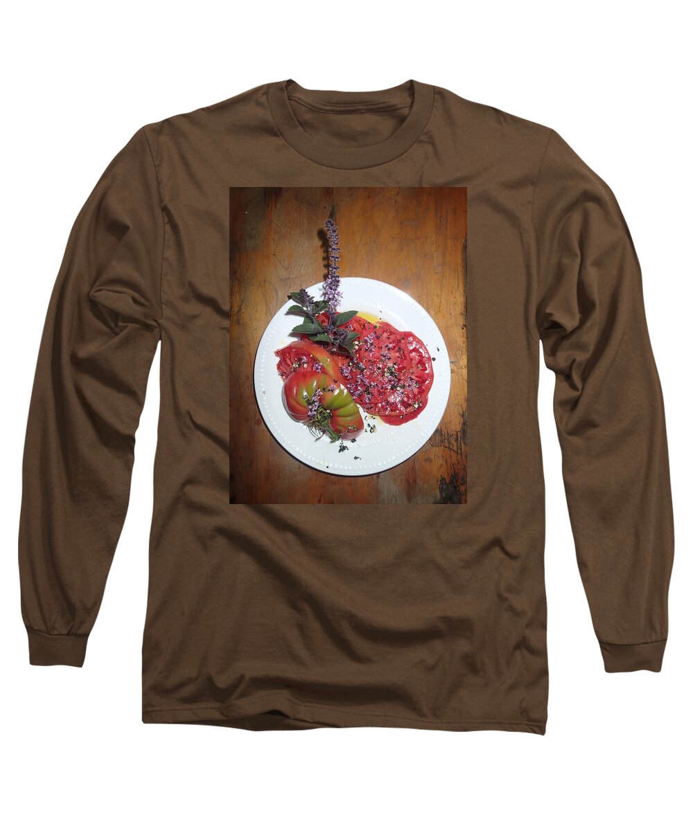 Tomato Long Sleeve T-Shirt featuring the photograph Beefsteak by Robert Nickologianis