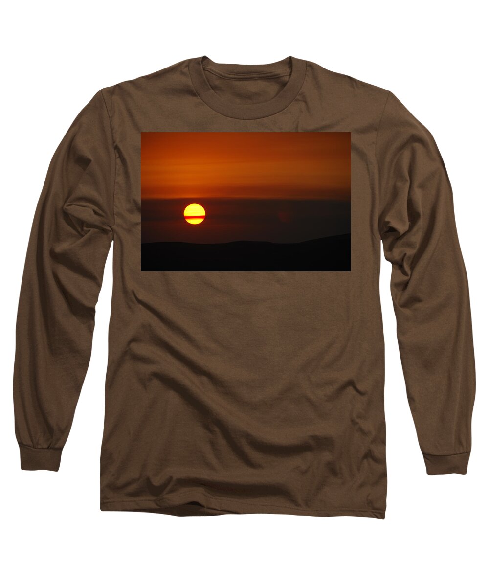 Sunset Long Sleeve T-Shirt featuring the photograph Belted Sun by Donna Blackhall