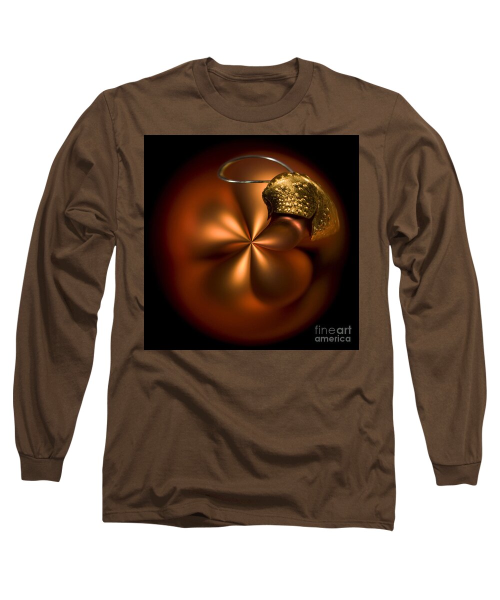 Orange Long Sleeve T-Shirt featuring the photograph Bent Bauble by Anne Gilbert