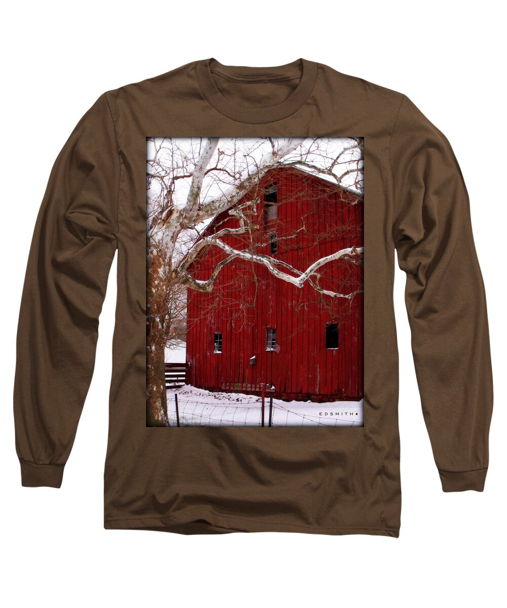 Big Red Bird House Long Sleeve T-Shirt featuring the photograph Big Red Bird House by Edward Smith