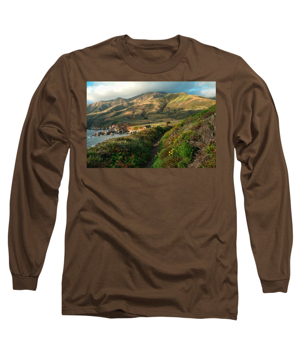 Landscape Long Sleeve T-Shirt featuring the photograph Big Sur Trail at Soberanes Point by Charlene Mitchell