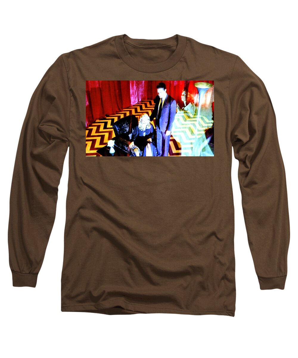 Laura Palmer Long Sleeve T-Shirt featuring the painting Black Lodge 2013 by Luis Ludzska