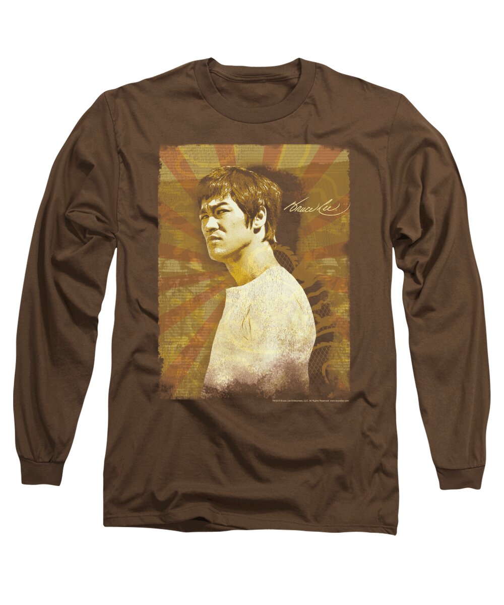  Long Sleeve T-Shirt featuring the digital art Bruce Lee - Anger by Brand A