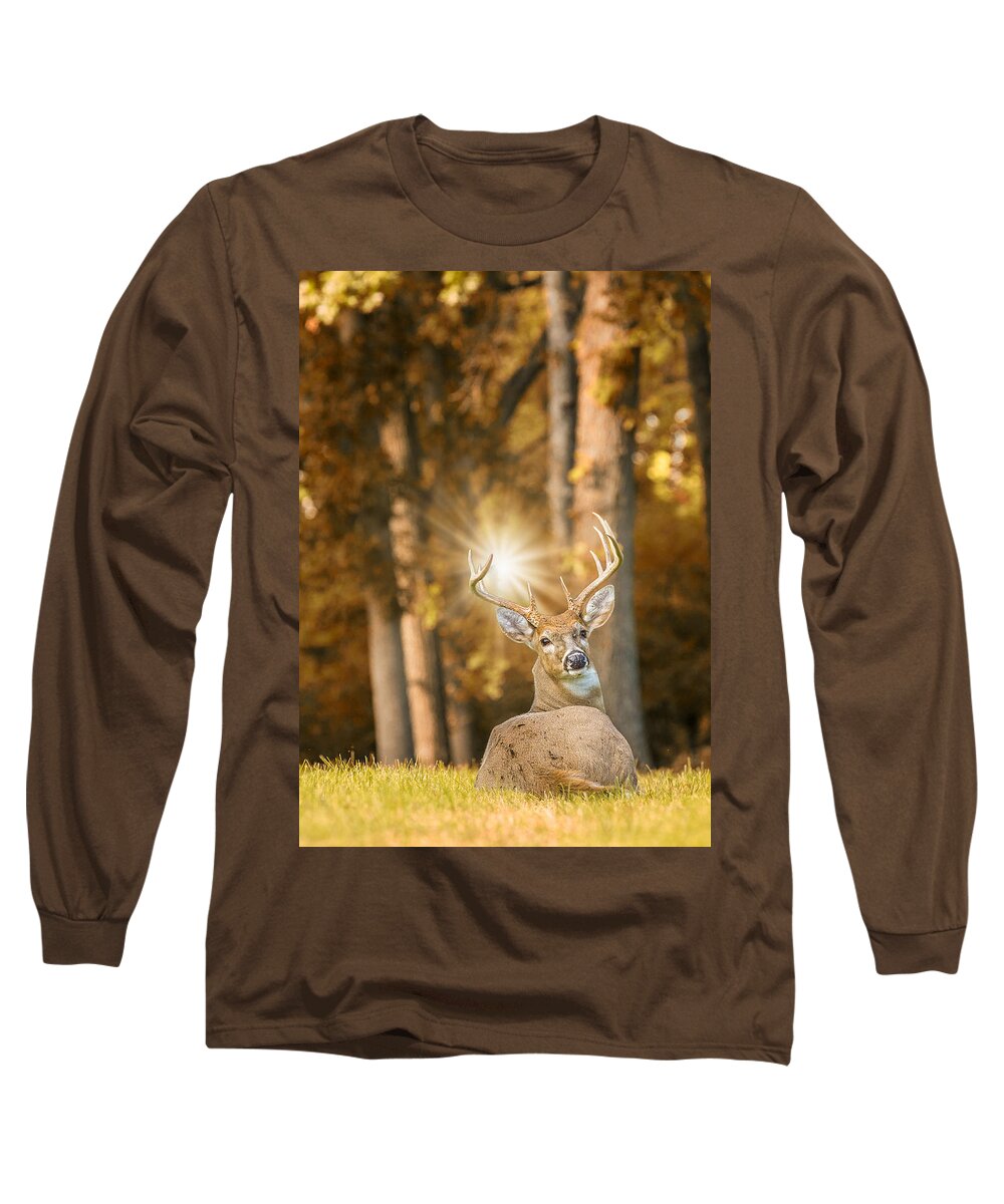 Deer Long Sleeve T-Shirt featuring the photograph Buck Wild by Bill and Linda Tiepelman