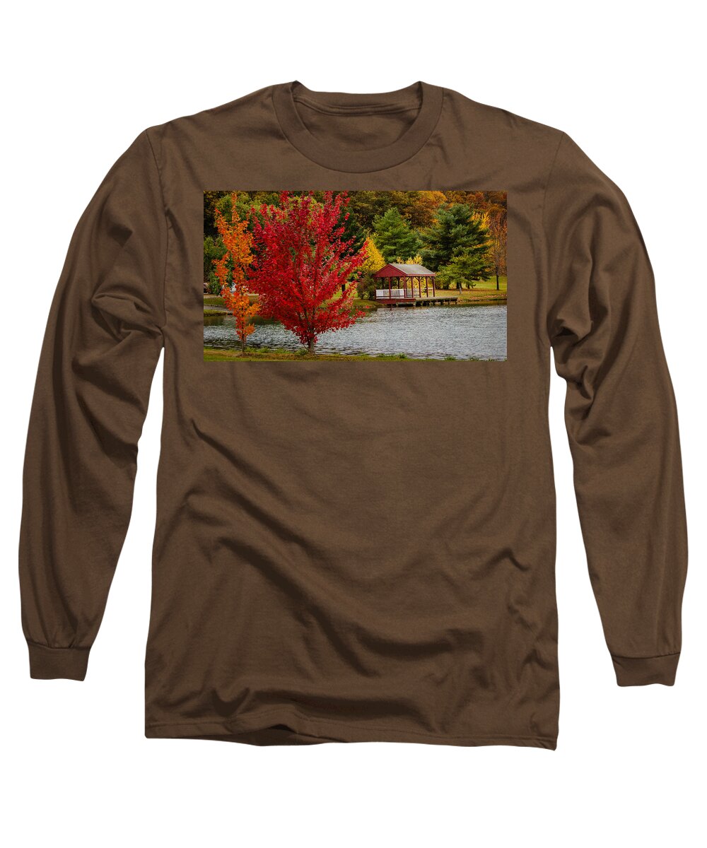 John F Kennedy Memorial Park Long Sleeve T-Shirt featuring the photograph By the lake by SAURAVphoto Online Store