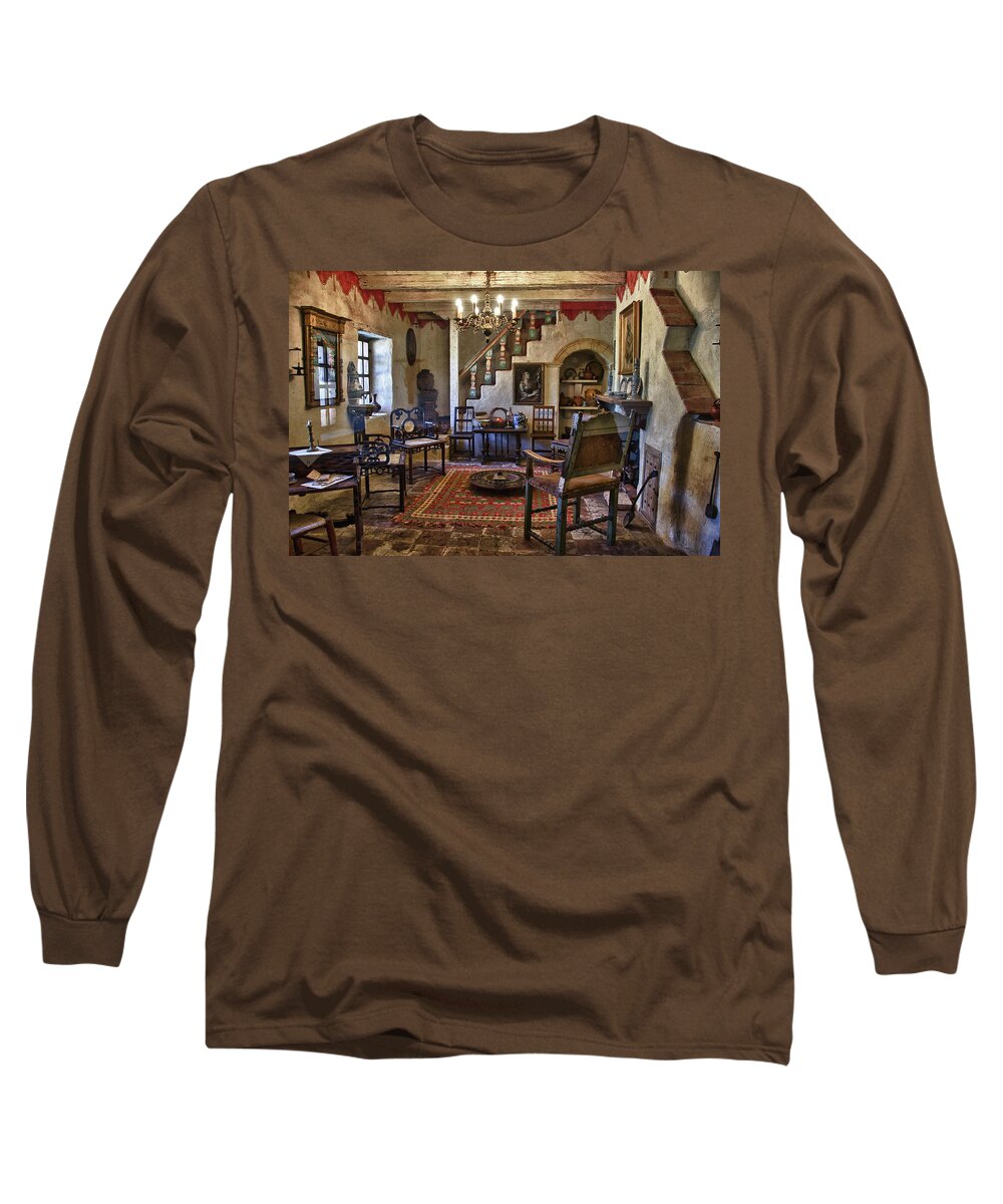 Carmel California Mission Long Sleeve T-Shirt featuring the photograph Carmel Mission 6 by Ron White
