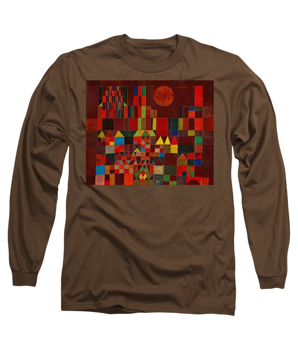 Paul Klee Long Sleeve T-Shirt featuring the painting Castle And Sun by Paul Klee