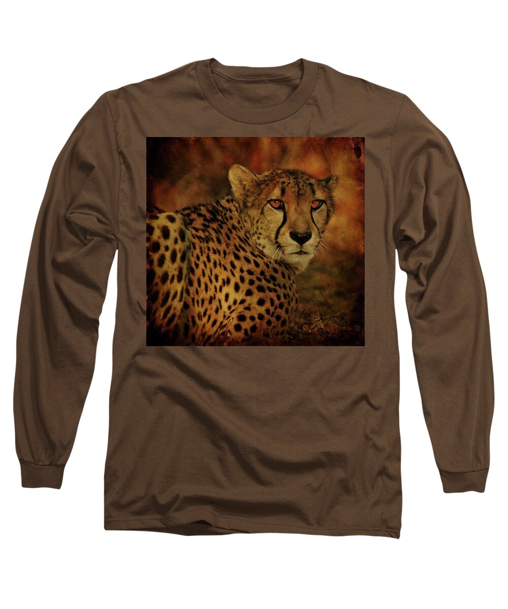 Cheetah Long Sleeve T-Shirt featuring the photograph Cheetah by Sandy Keeton