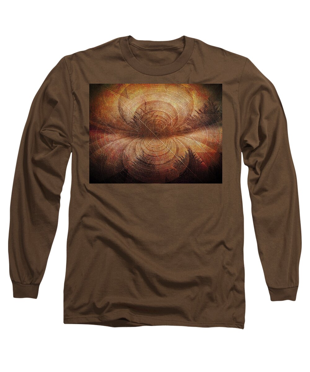 Abstract Long Sleeve T-Shirt featuring the painting Conducting the stillness by Suzy Norris