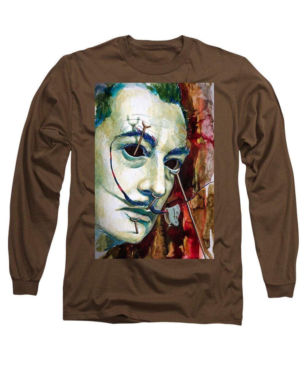 Dali Long Sleeve T-Shirt featuring the painting Dali 2 by Laur Iduc