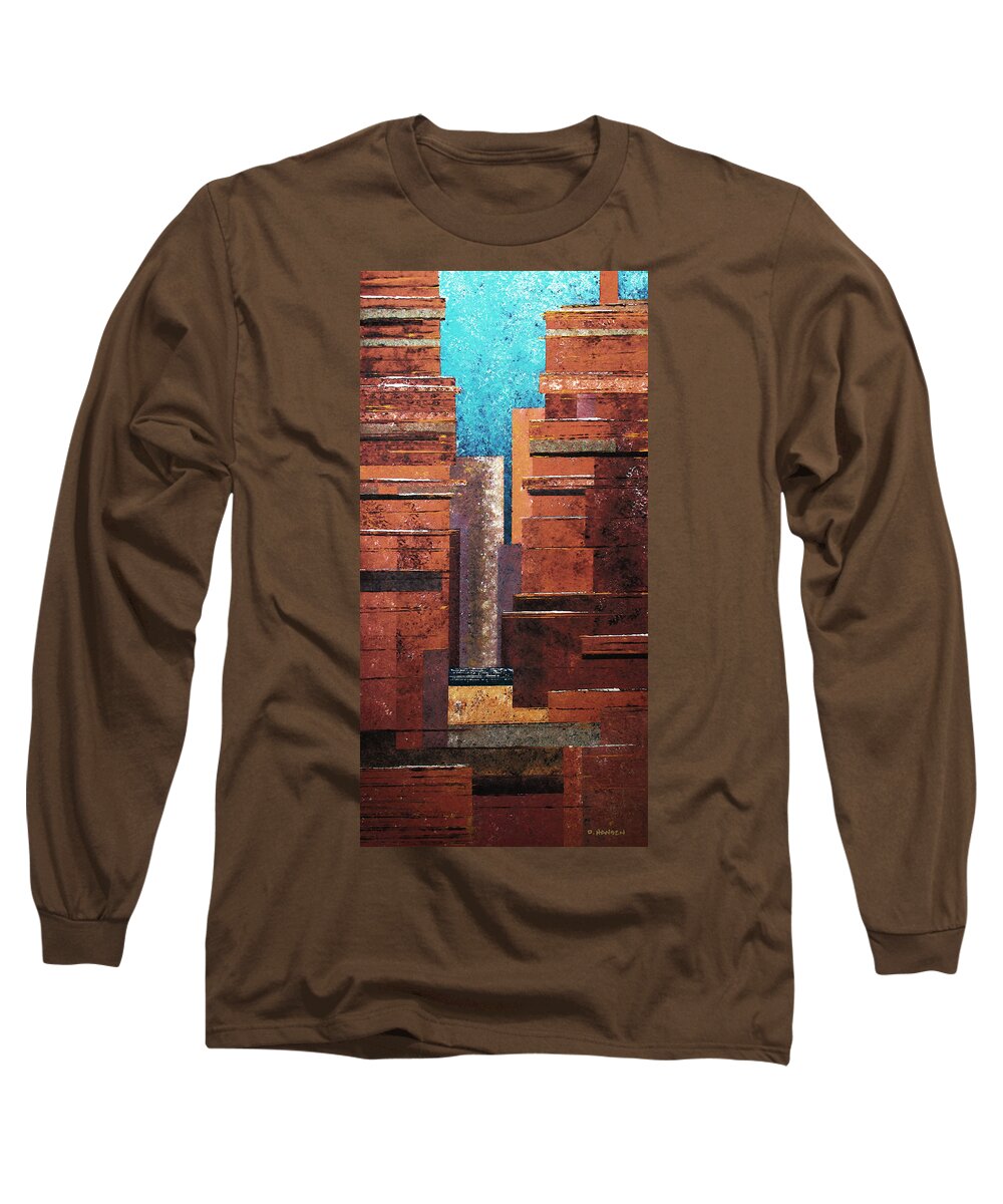 Canyon Long Sleeve T-Shirt featuring the painting Deep Canyons by David Hansen