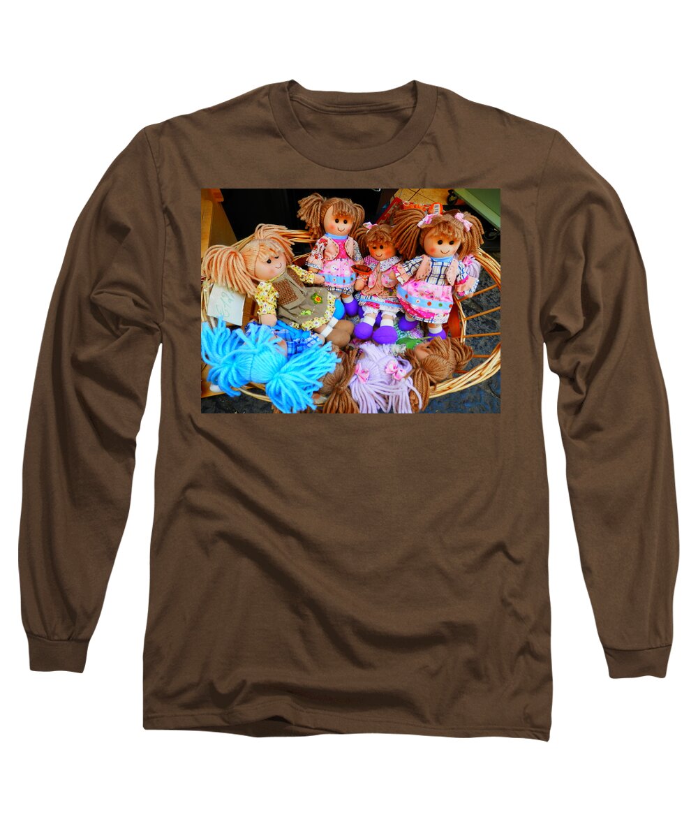 Dolls Long Sleeve T-Shirt featuring the photograph Dolls for Sale 1 by Pema Hou