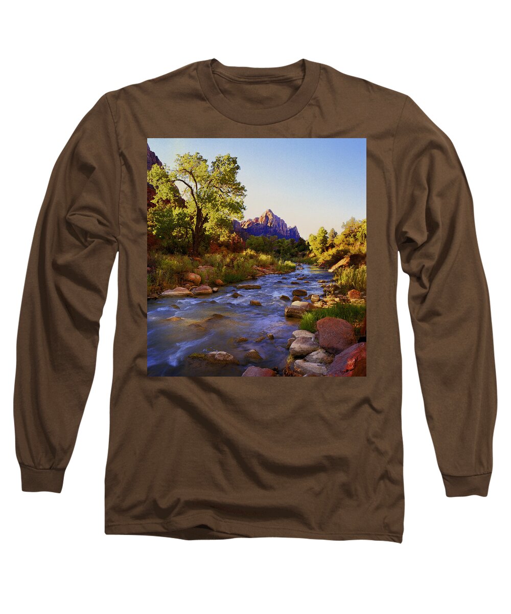 Zion Long Sleeve T-Shirt featuring the photograph Early Morning Sunrise Zion N.P. by Rich Franco
