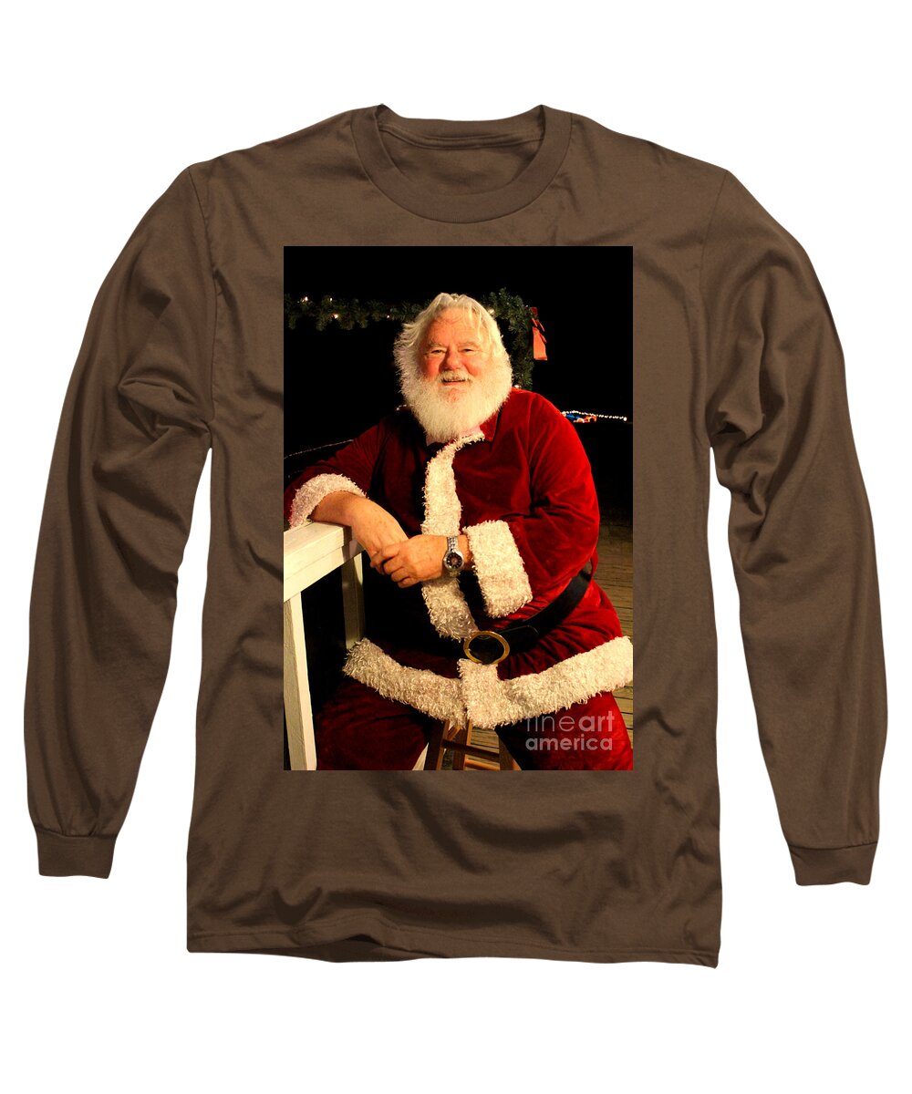 Santa Claus Long Sleeve T-Shirt featuring the photograph Even Santa Needs a Break by Kathy White