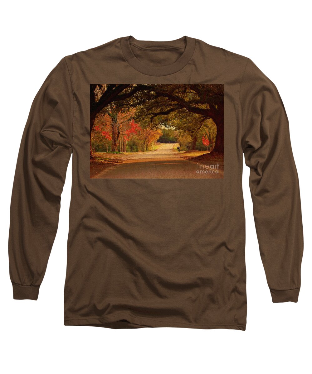 Fall Long Sleeve T-Shirt featuring the photograph Fall Along A Country Road by Kathy Baccari
