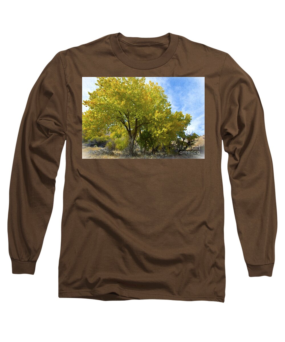 Trees Long Sleeve T-Shirt featuring the photograph Fall Cottonwoods by Dianne Phelps