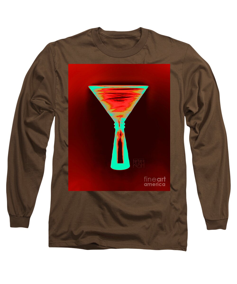 Martini Glass Art Long Sleeve T-Shirt featuring the photograph Fire and Ice Martini by Barbara Rush