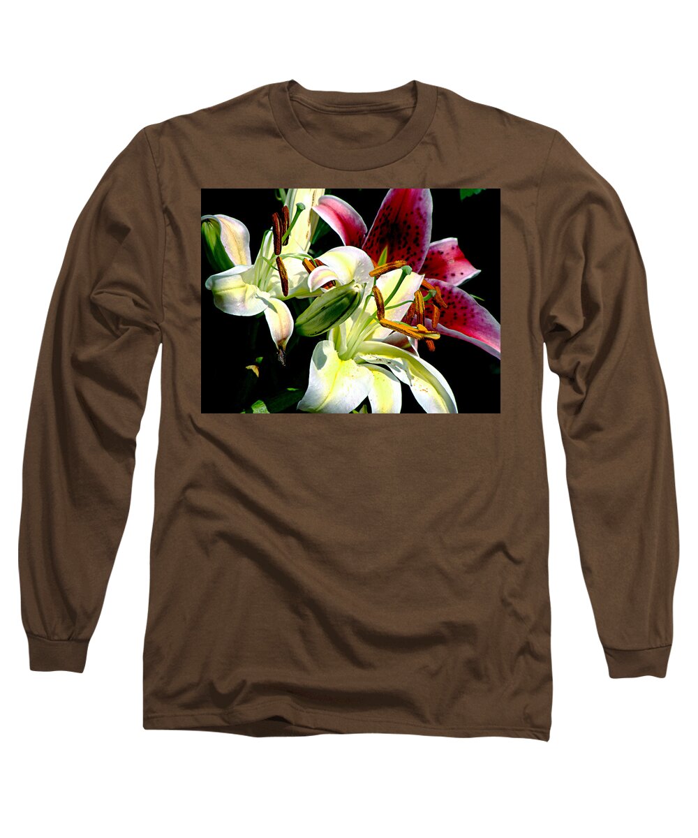 Floral Long Sleeve T-Shirt featuring the photograph Florals in Contrast by Ira Shander
